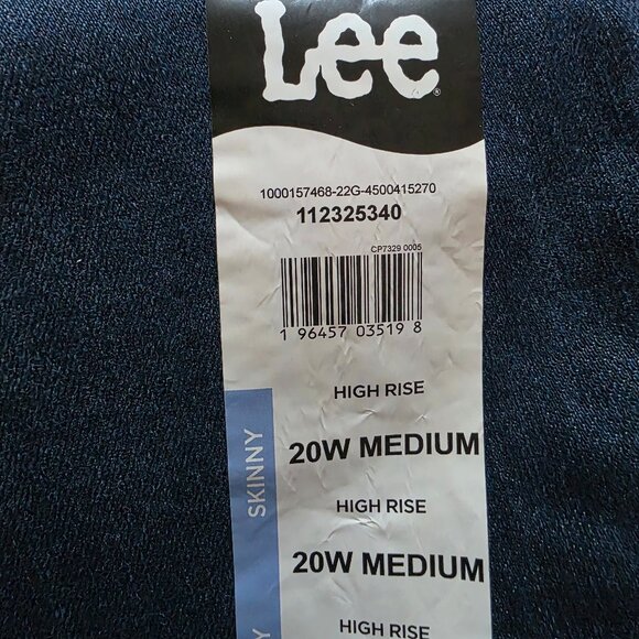 Lee High Rise Skinny Leg Slim Jeans Womens Plus Sz 18W Medium & 20W Medium Blue - Picture 7 of 12